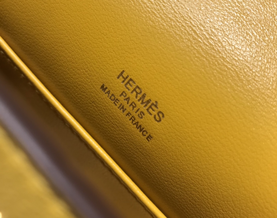 Hermes Mini Kelly Pochette 22cm Bag In Yellow Amber Swift Leather